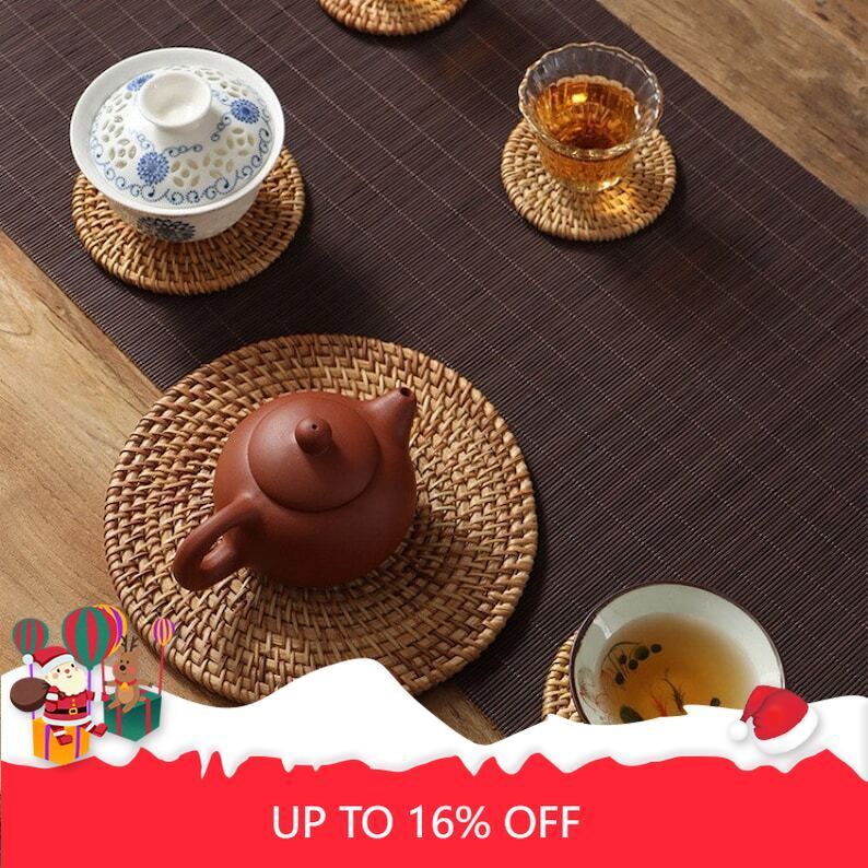 Bamboo Mat|Straw Tea Mat|Coaster|Teacup Mat|Cup Pad