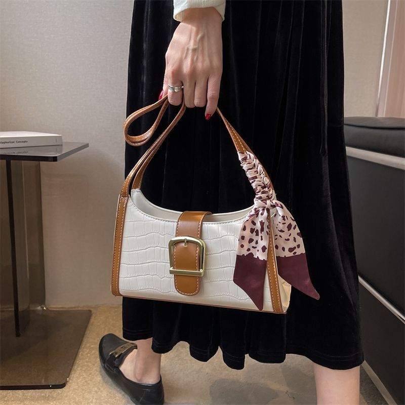 Synthetic Leather Small Shoulder Bags Scarves Cute Handbags Purses Underarm Bag