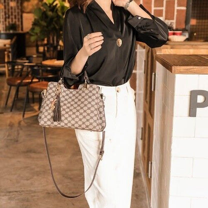 Shoulder Bag Women Crossbody Leather Ladies Shopper Plaid Big Handbags