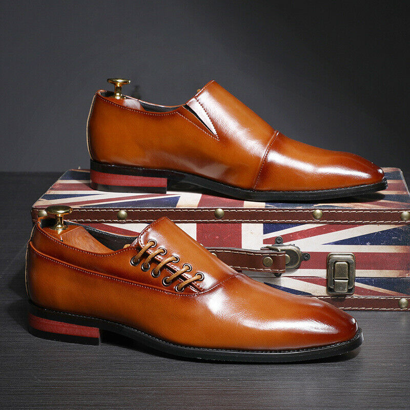 Mens Oxfords Casual Shoes Work Dress Business Square Toe Slip On Loafers Formal