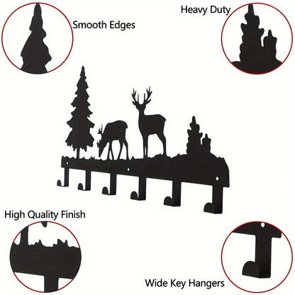Metal Elk Key Hooks, Wall Hooks, Household Multi-Purpose Clothes Bag Key Hooks