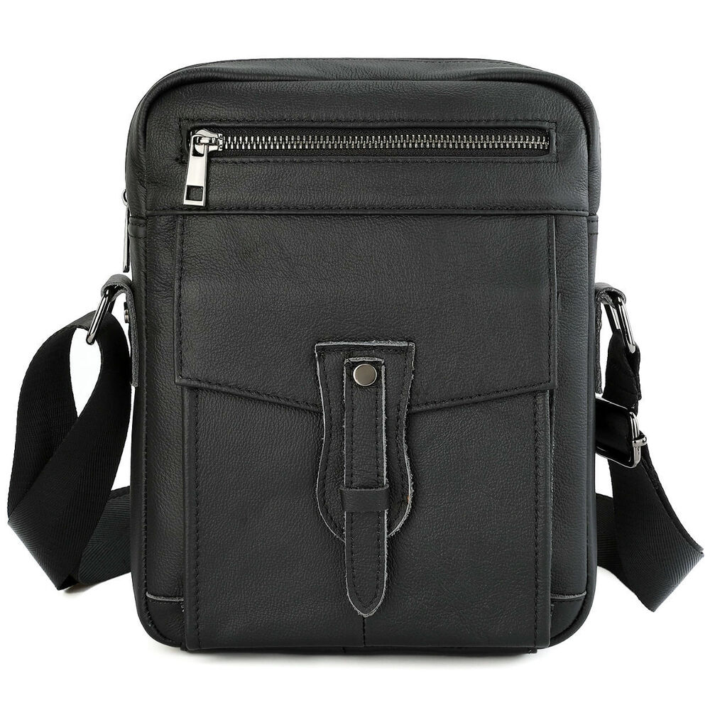 100% Genuine Leather Men's Crossbody Shoulder Bag, Handbag Business Cowhide