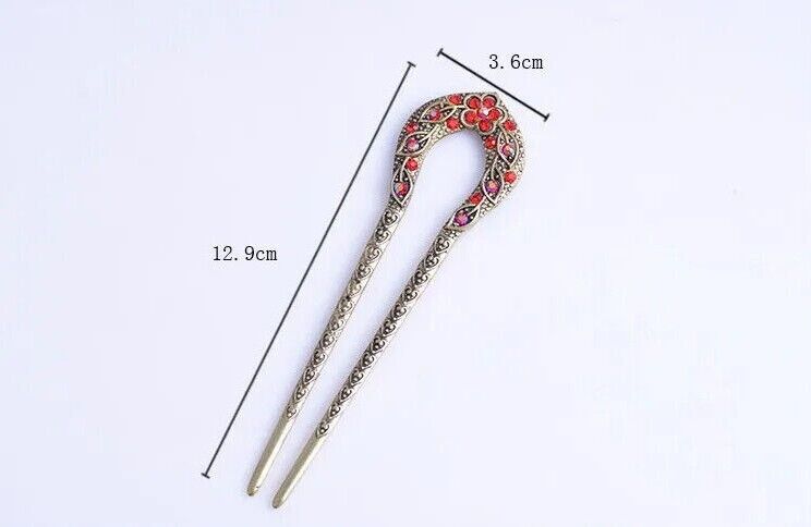 Women Hair Accessories Antique Bronze Plated Hairpins U-Shape Hair Stick Jewelry