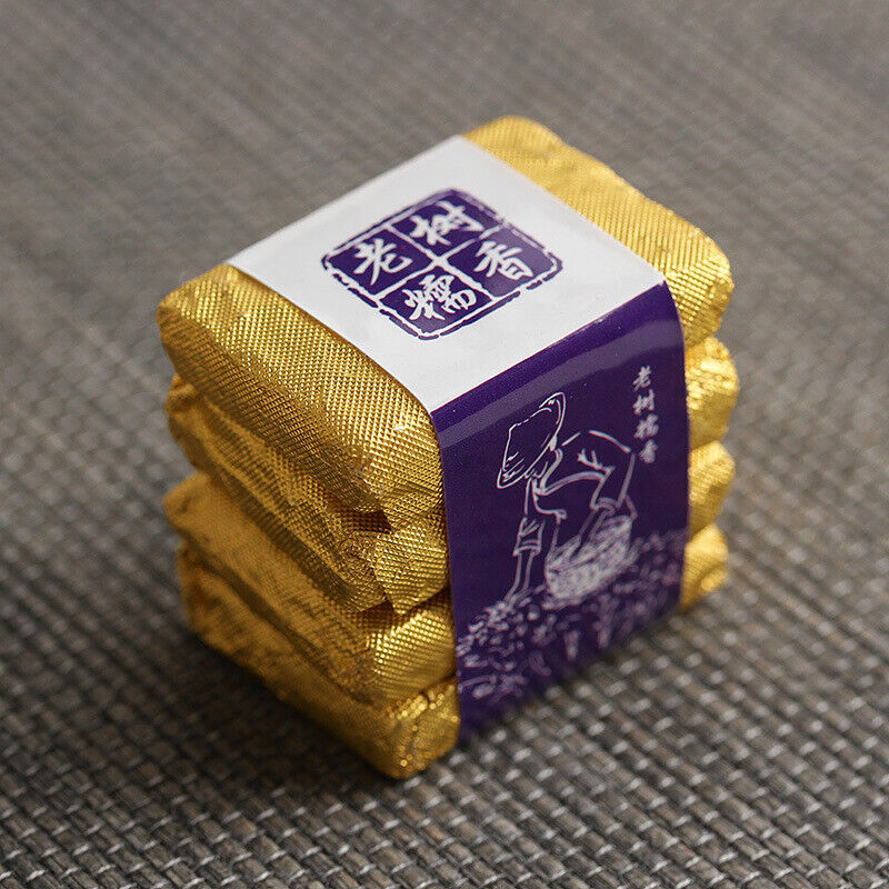 500g Yunnan Pu-erh Ripe Tea Glutinous Aromatic Mini Square Brick Tea Thin Slices