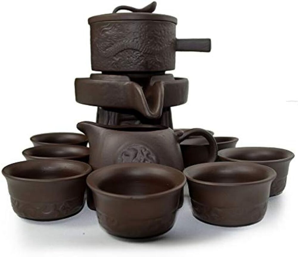 11pcs/set Lazy semi-automatic stone mill tea set Tea Ceremony Party Home Office
