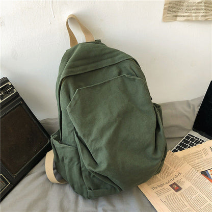 Backpacks Women Zipper School Bag Canvas Simple All-match Vintage Korean