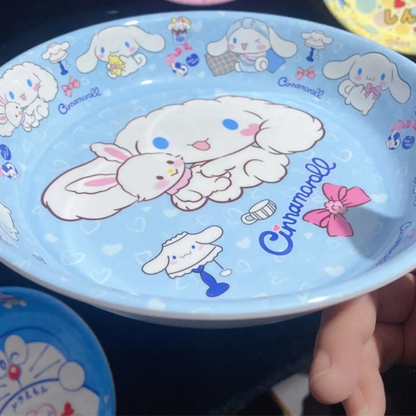 Cute My Melody Hello Kitty Fruit Dishes Bowl Cartoon Food Plate Home Tableware
