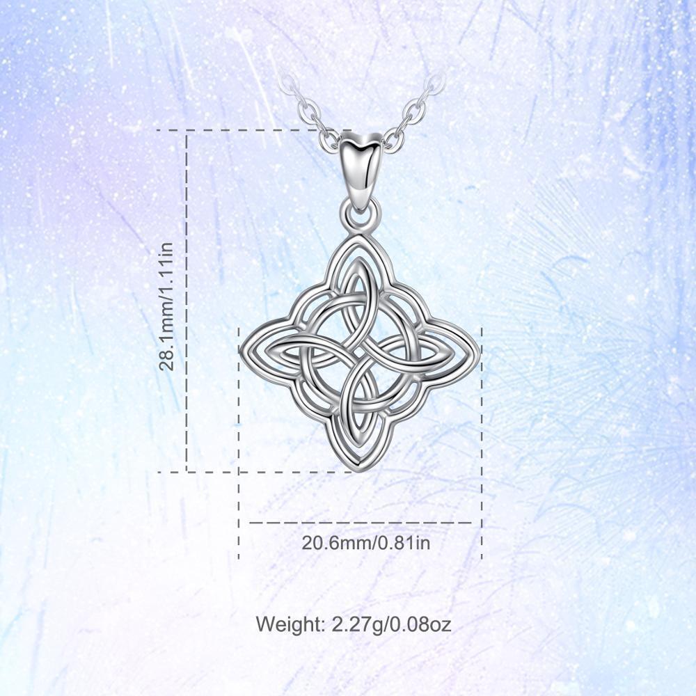 925 Sterling Silver Witch's Irish Protection Knot Pendant for Necklace