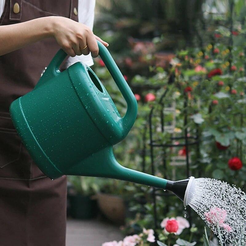 2-Gallon Plastic Watering Can Green Durable and Stylish Garden Essential