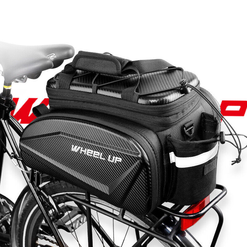 Bike MTB Bicycle Carrier Bag Trunk Pannier Cycling W/ Rain Cover Rear Seat Bag