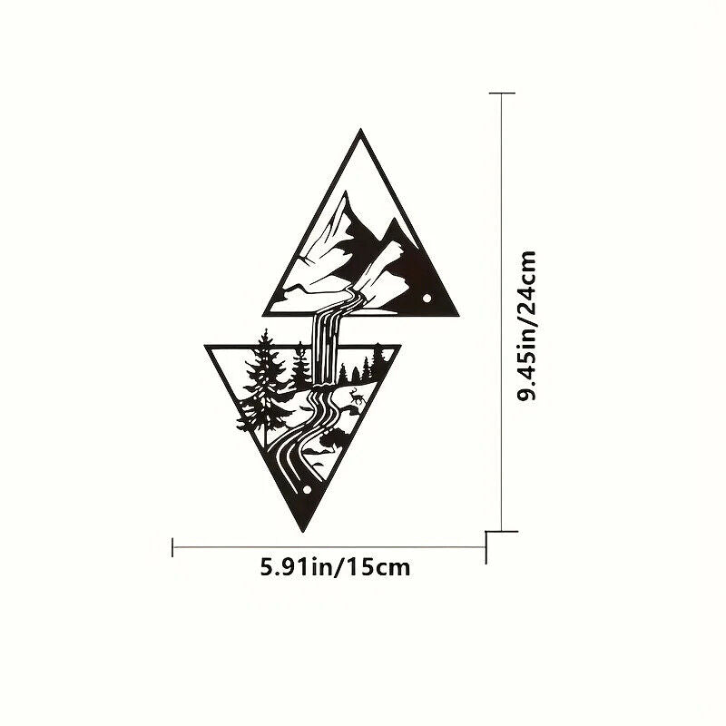 Iron Crafts Mountain Waterfall Art Wall Decor Metal Wall Decor, Interior Decor