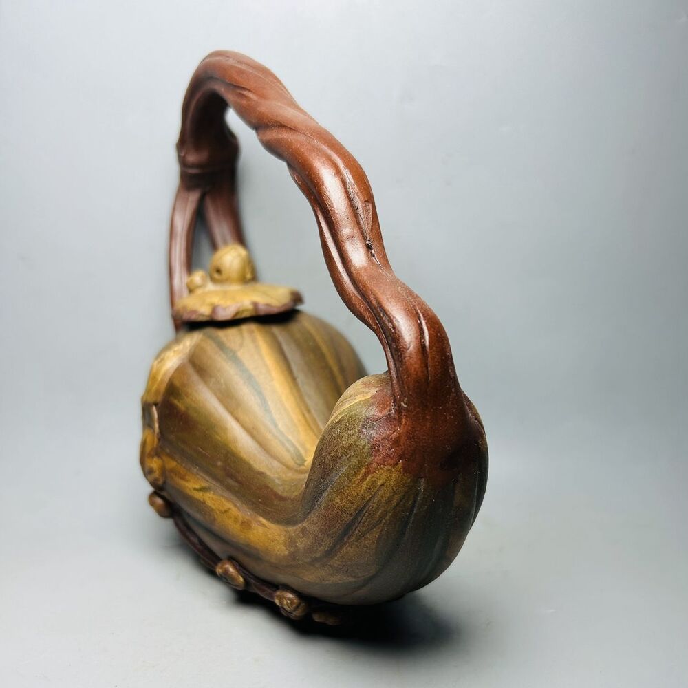 Vintage Chinese Yixing Purple Clay Teapot Zisha Ceremony Pumpkin Tea Set Rare