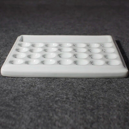 Painting Palette Ceramic Square Pure White Chinese Art Watercolor Paint Dish Box