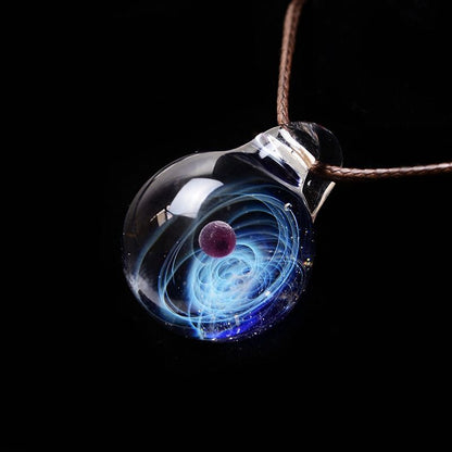 Necklace Pendant Nebula Cosmic Handmade Galaxy Men Women Jewelry 45cm Glass Rope