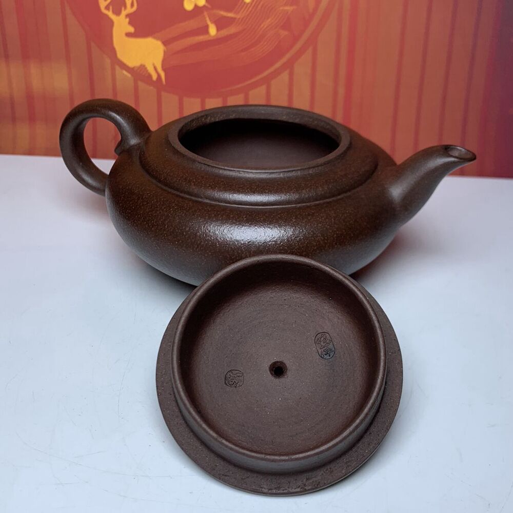Vintage Chinese Yixing Purple Clay Teapot Zisha Ceramic Carving Beast Teaware