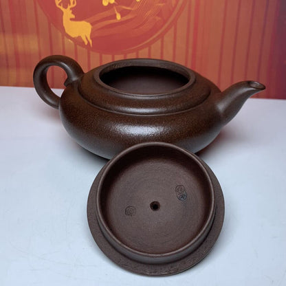 Vintage Chinese Yixing Purple Clay Teapot Zisha Ceramic Carving Beast Teaware