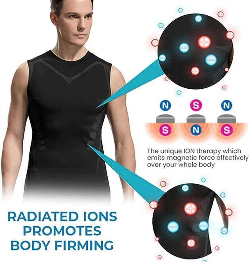 Sculptcore - Men's Body Shaper, Compression Ionic Shaping Shirt