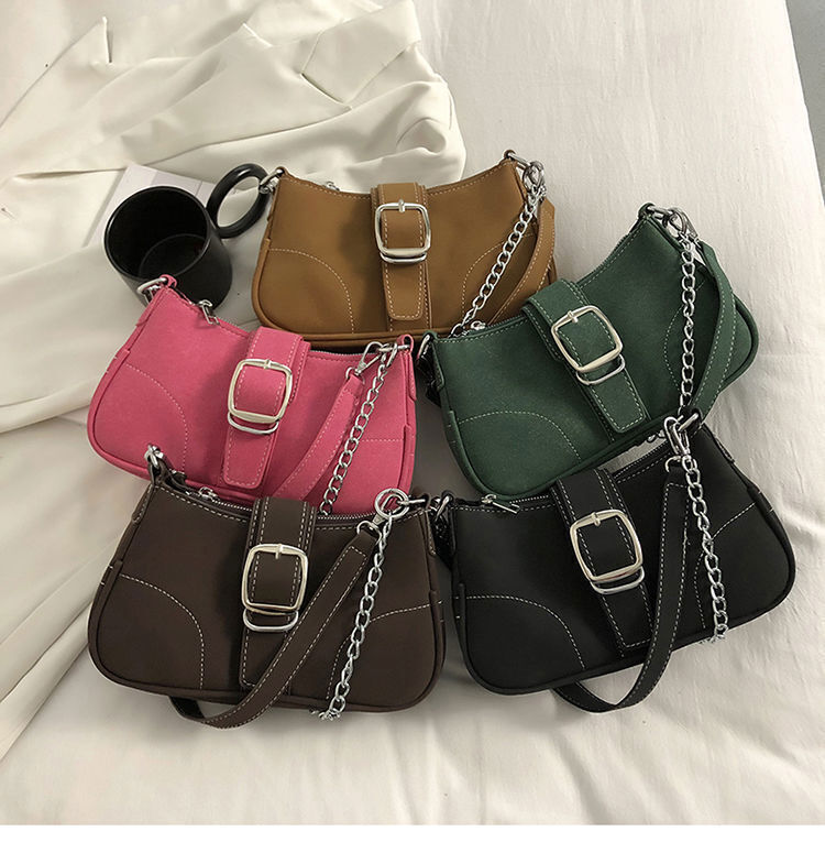 Women Shoulder Bags Matte Leather Solid Color Ladies Bag Chain Handbags