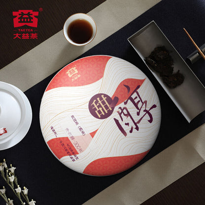 300gMenghai Dayi Pu-erh Ripe Cake Organic Black Tea Box Ecology TIAN CHUN TAETEA