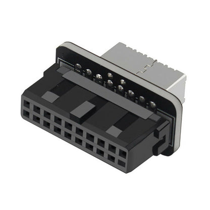 USB 3.0 19Pin/20Pin to Motherboard Connector TYPE-E Front Panel 90Degree Adapter