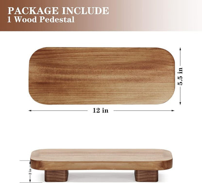 Decorative Wood Riser for Farmhouse Kitchen Counter Bathroom Rustic Tray Decor