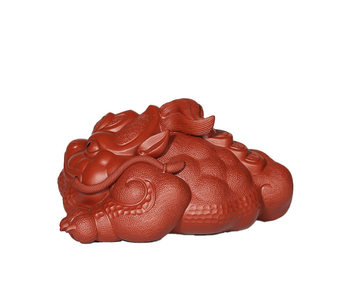 Yixing purple sand tea pet large king toad three legged Golden Toad ornament han