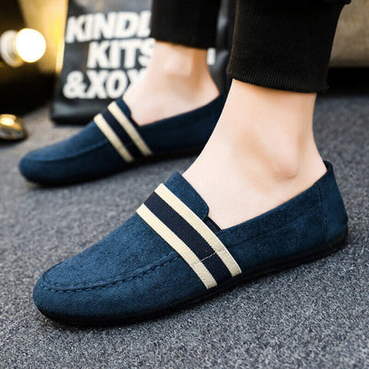 Men Shoes Black Blue Loafers Slip on Male Driving Shoes Men Sneakers Flats