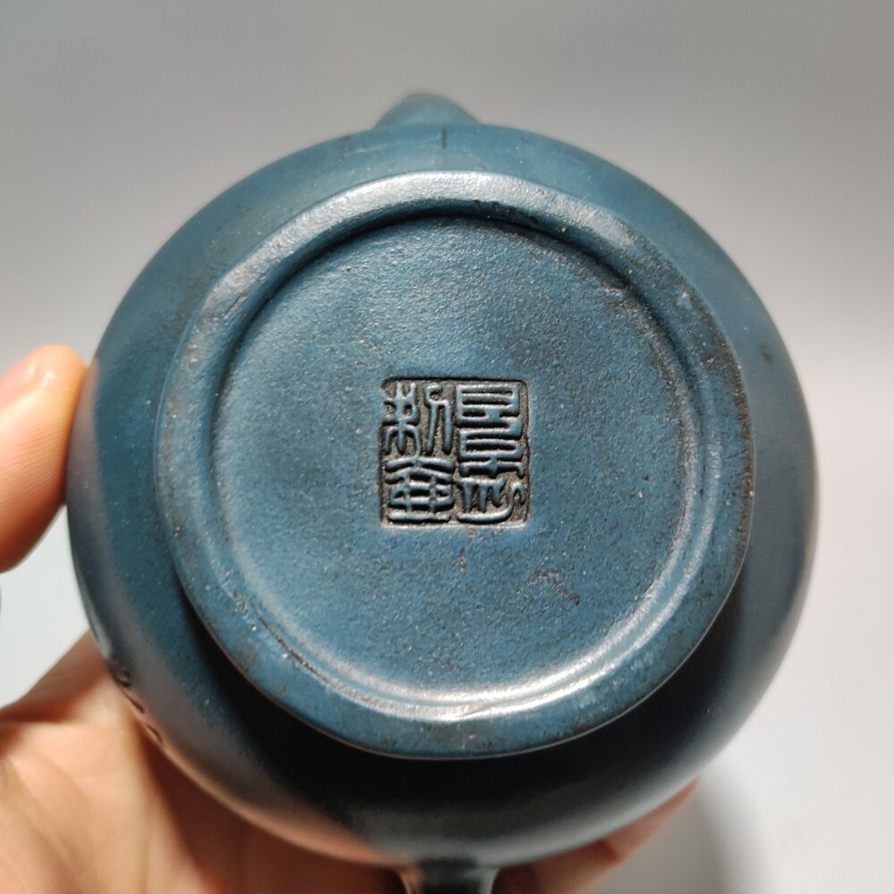 Vintage Chinese Yixing Purple Clay Teapot Zisha Ceremony Carving Collectible Art