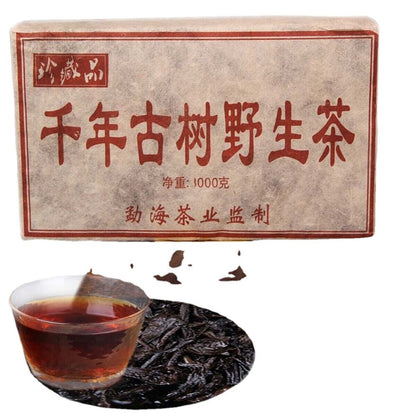 High Quality Puer Tea Chinese Millennial Tree Black Tea1000g Wild Cooked-