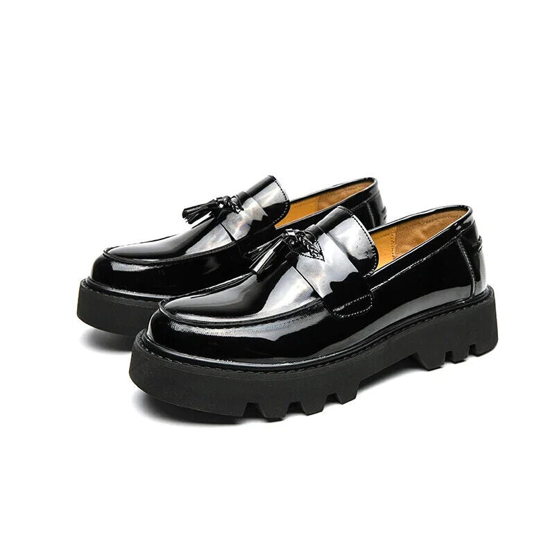 Black Loafers Men Pu Leather Shoes Shoes Handmade Men Dress Shoes