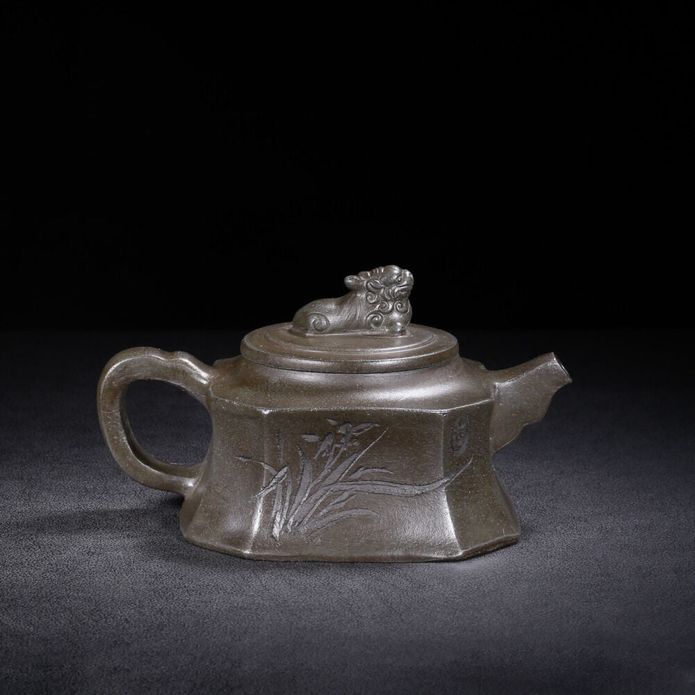 Chinese Yixing Zisha Clay Handmade Exquisite Teapot （四方 底款：施小马）