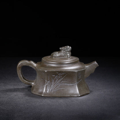 Chinese Yixing Zisha Clay Handmade Exquisite Teapot （四方 底款：施小马）