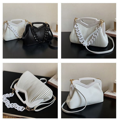 Acrylic Handbag Chain Shoulder Bag Synthetic Leather Crossbody Clutch 30*19*11CM
