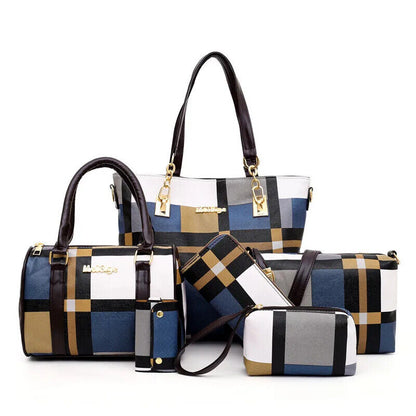 Handbags New 6 PCS Set Women Handbag Shoulder Bag Travel Ladies Crossbody Bag