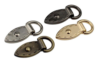 Bag Connector 20Pcs Metal Leaf Shape Leather Craft Anchor D-Ring Buckle W/ Screw