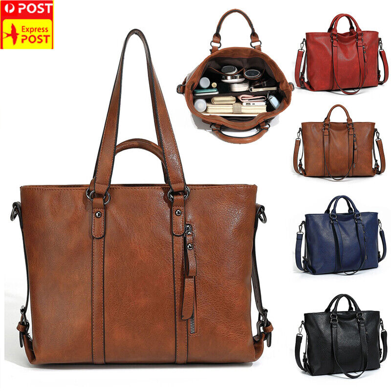 Soft Leather Handbag Messenger Shoulder Tote Bag Crossbody Satchel LargeCapacity
