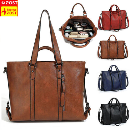 Soft Leather Handbag Messenger Shoulder Tote Bag Crossbody Satchel LargeCapacity