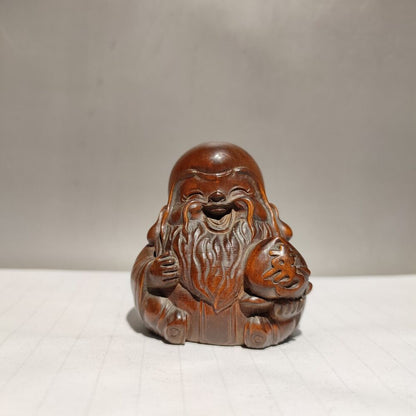vintage buddha antique wood carved figures children gift wooden statue carving