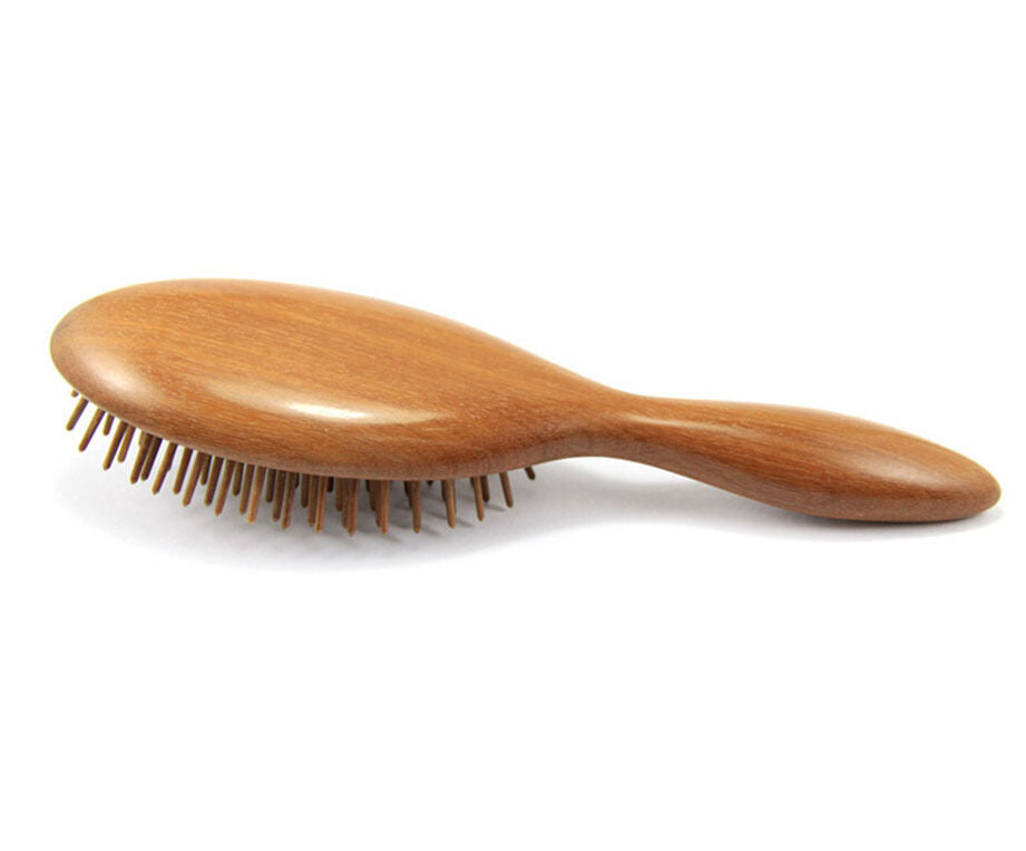 Natural Red Sandal Wood Hairbrush Wooden Bristles Scalp Massage Comb/Brush Free