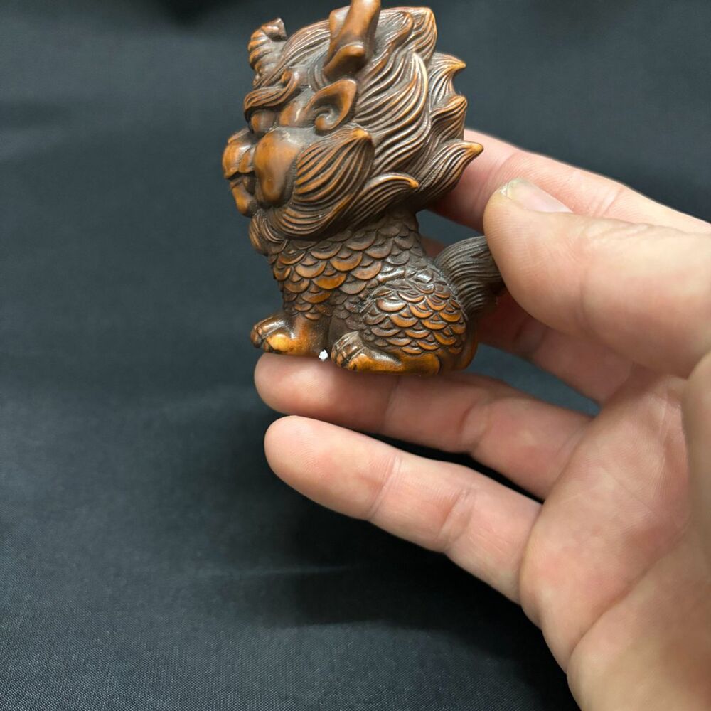 chinese boxwood carving wooden ornament pendant wooden animal figurine decor art