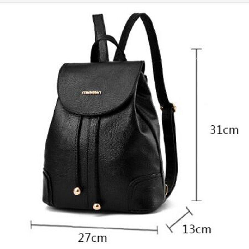 Womens Ladies Casual PU Leather Casual Shoulder Bag Backpack Messenger Bag Purse