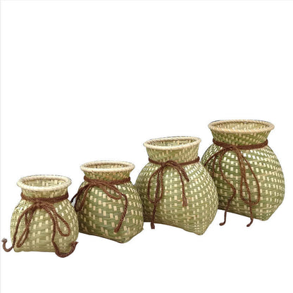 Bamboo Basket Storage Woven Indoor Flowerpot Fish Tea Basket Vase Dance Props