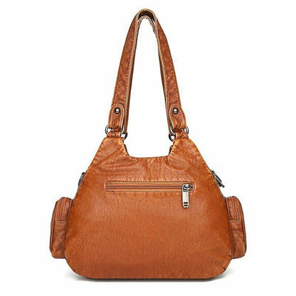leather stitching shoulder bag bag elegant handbag women bag