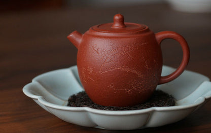 170cc Handmade Purple Sand Tea Pot in Yixing, China, Jiangbao Clay WaJian Gongfu Hu Tea Pot-