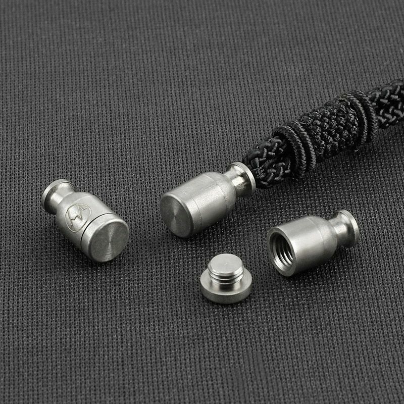1pcs Titanium Knife Beads Pendant DIY Bracelet Accessories Bottle Shape Paracord