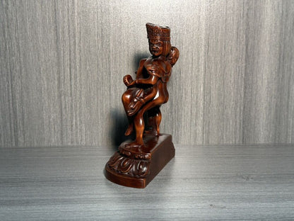 Collect Chinese Old Boxwood Carved Sexy Figure Statue Wooden Art Statue