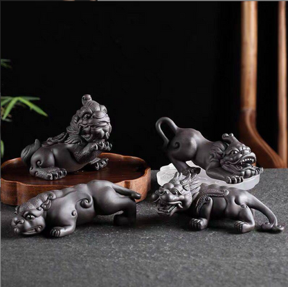 creative yixing zisha tea pet purple clay mythic animals home decoration Chinese