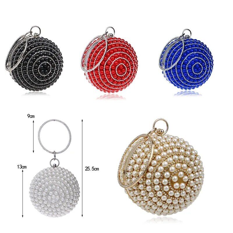 Ball Diamond Women Party Clutches Evening Wedding Bag Bridal Shoulder Handbag