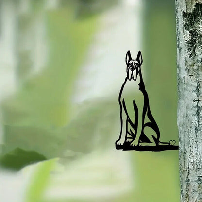Large Dog Silhouette Metal Iron Iron Metal Art Decoration On Tree Decoration