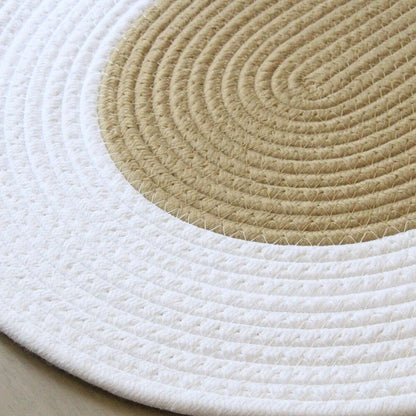 Door Mat Woven Cotton Rope Non Slip Carpet Entrance Bedroom Bedside Rugs 65x45cm